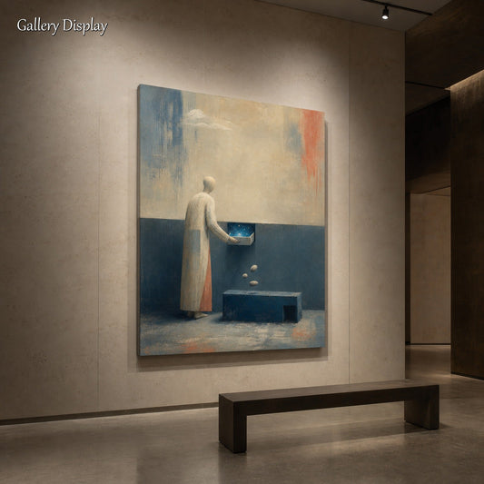 Surrealist Abstract Art With Cosmic Theme For Modern Living Room And Executive Office Decor