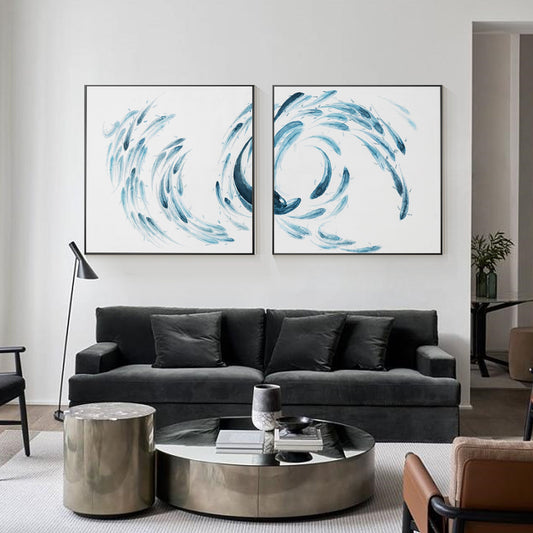 Abstract School Koi Fish wall art