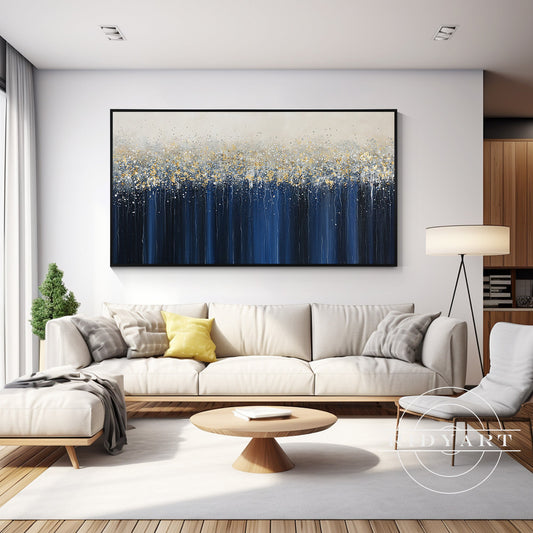 Navy Blue Abstract Wall Art