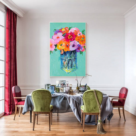 Colorful Abstract Floral Painting
