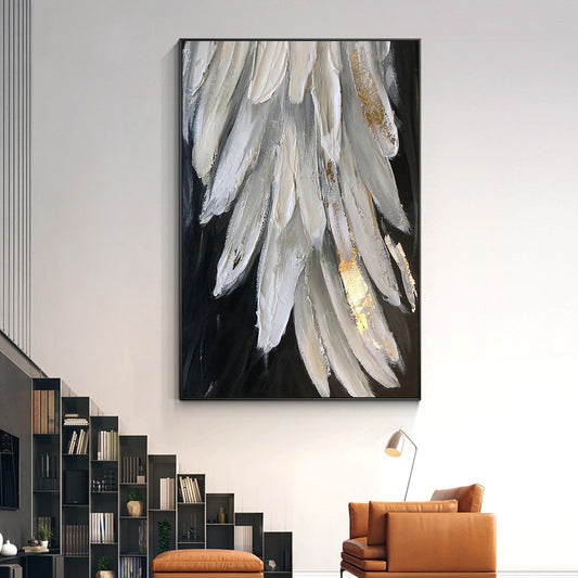 Silver Feather Oil Painting