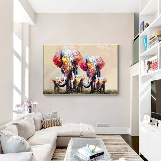 Elephant Animal Family Painting