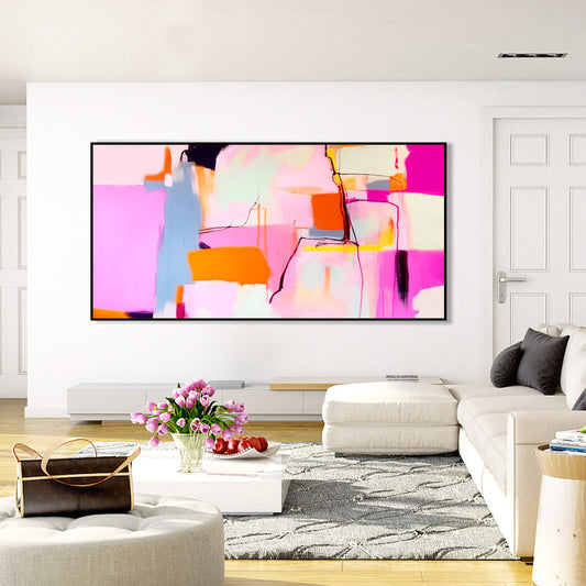 Hot Pink colorful Abstract Painting