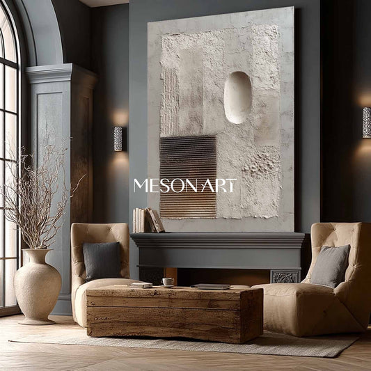 Large Wabi-Sabi Contemporary Minimalist Abstract Canvas with Textures