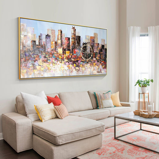 Los Angeles skyline oil painting
