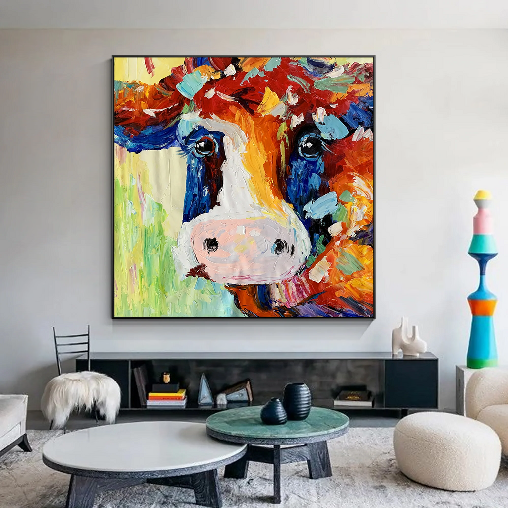 Embracing Charm: The Joy of Colorful Cow Art