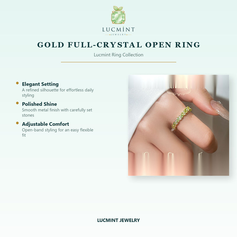 Gold Full-Crystal Open Ring