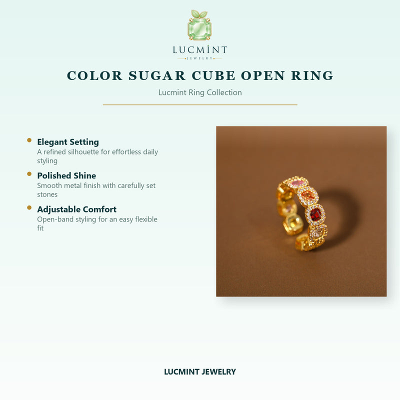 Color Sugar Cube Open Ring