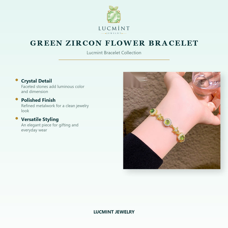 Green Zircon Flower Bracelet