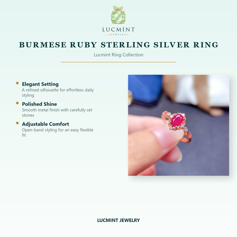 Burmese Ruby Sterling Silver Ring