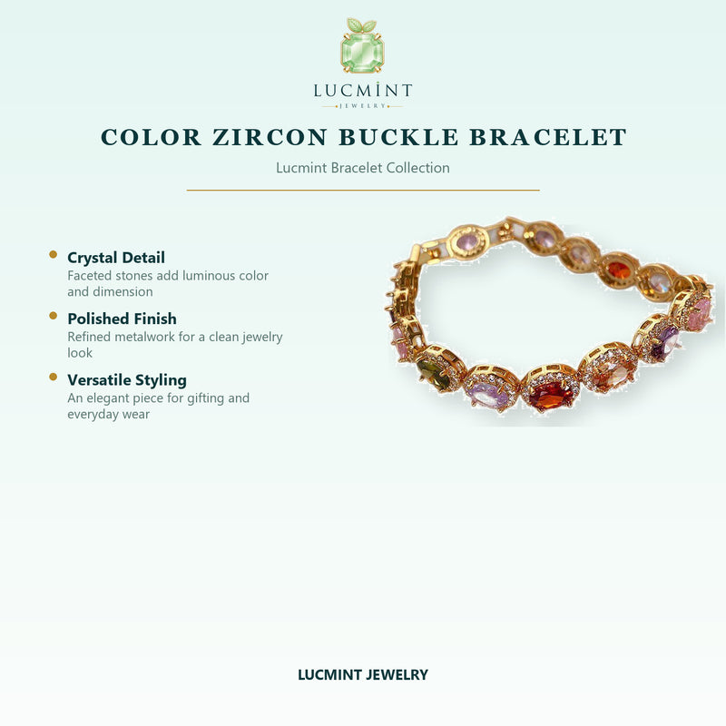 Color Zircon Buckle Bracelet