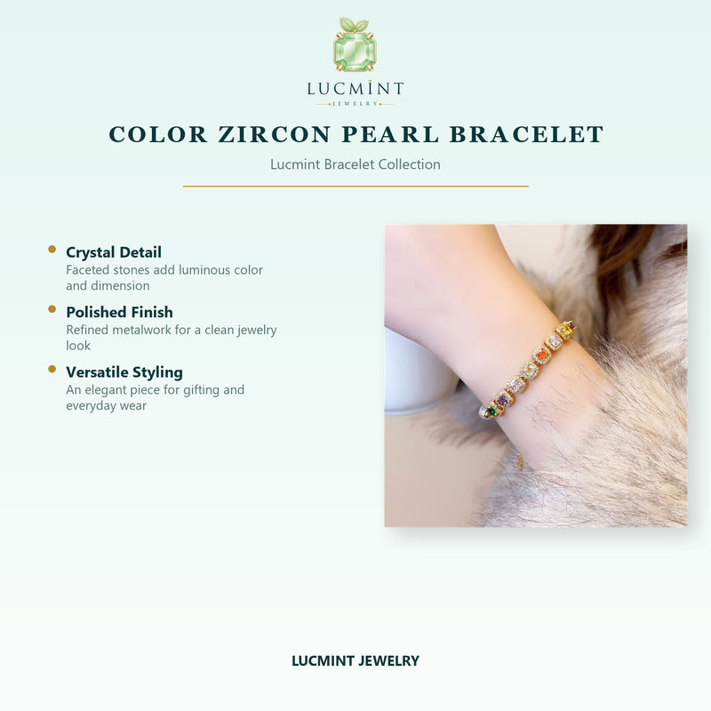 Color Zircon Pearl Bracelet