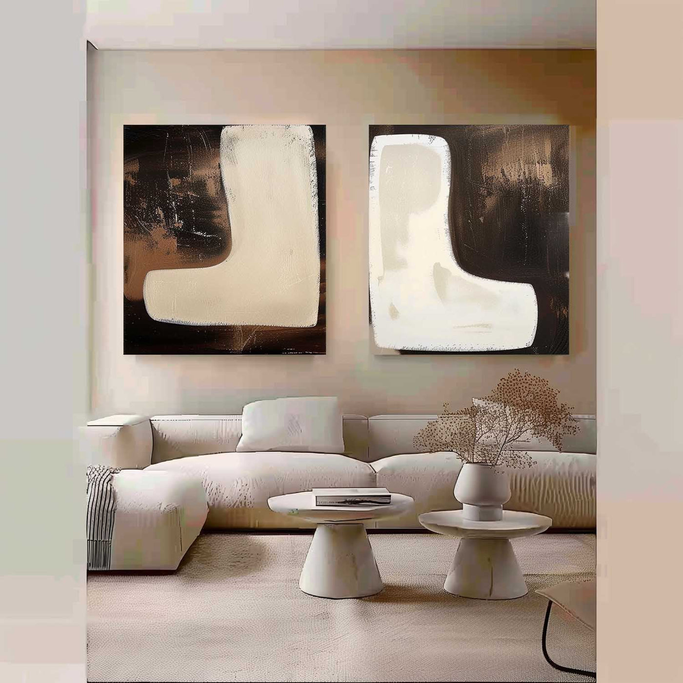 Modern Minimalist Wall Art 2 Piece Set #MMWA004