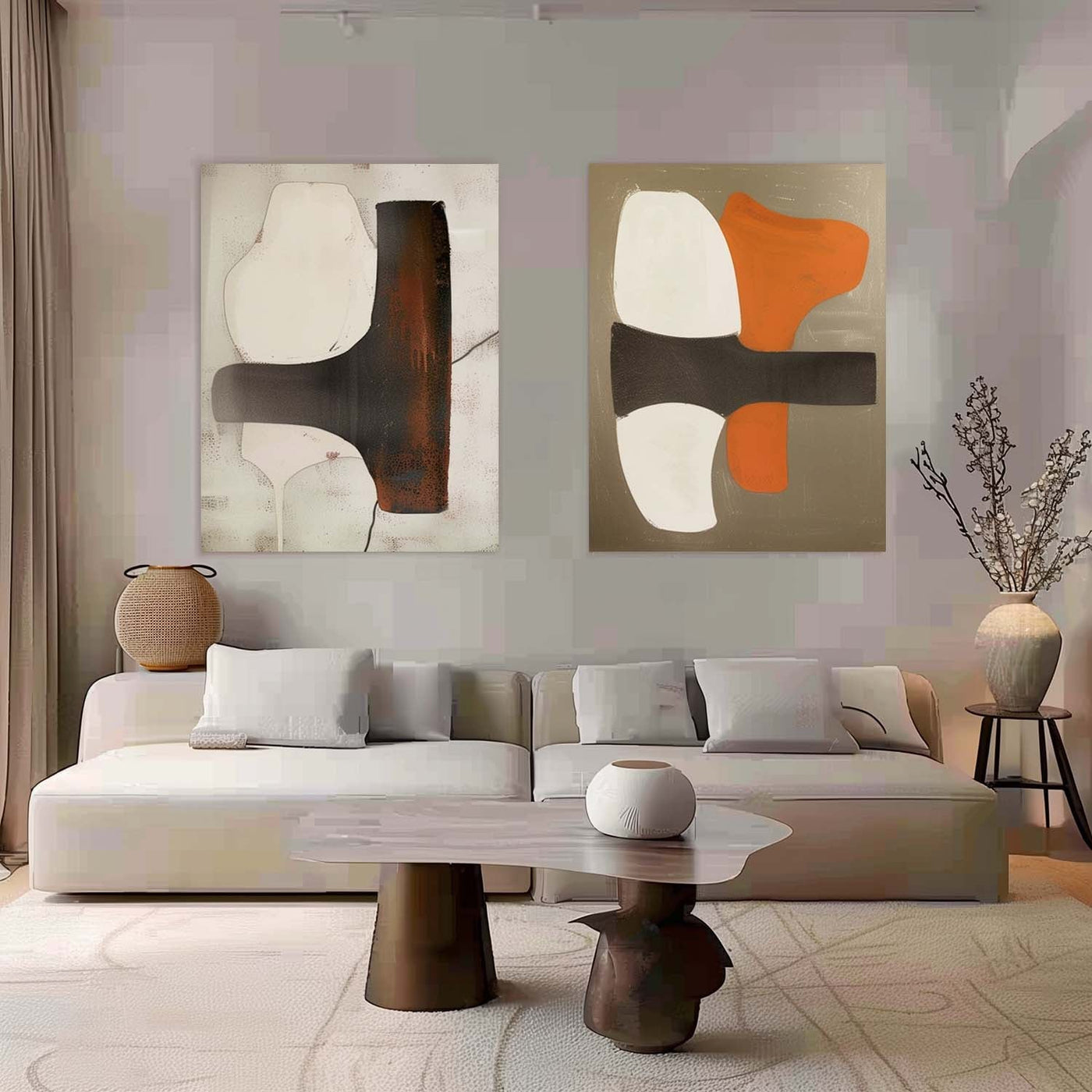 Modern Minimalist Wall Art 2 Piece Set #MMWA003