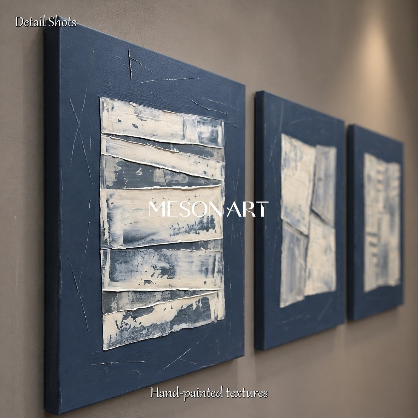 Navy Geometric Triptych #TX680