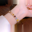 Gold Sugar Cube Zircon Bracelet