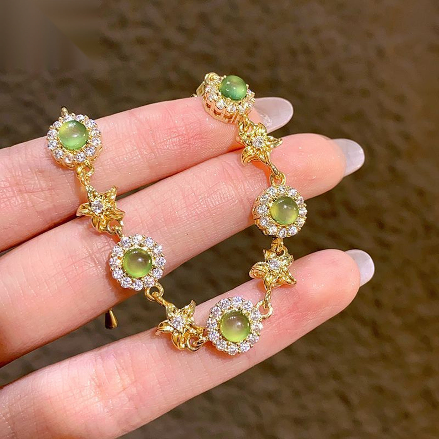 Green Zircon Flower Bracelet