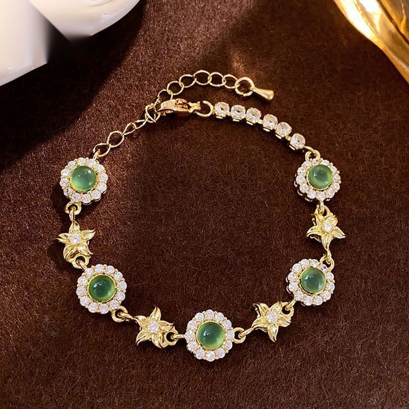 Green Zircon Flower Bracelet