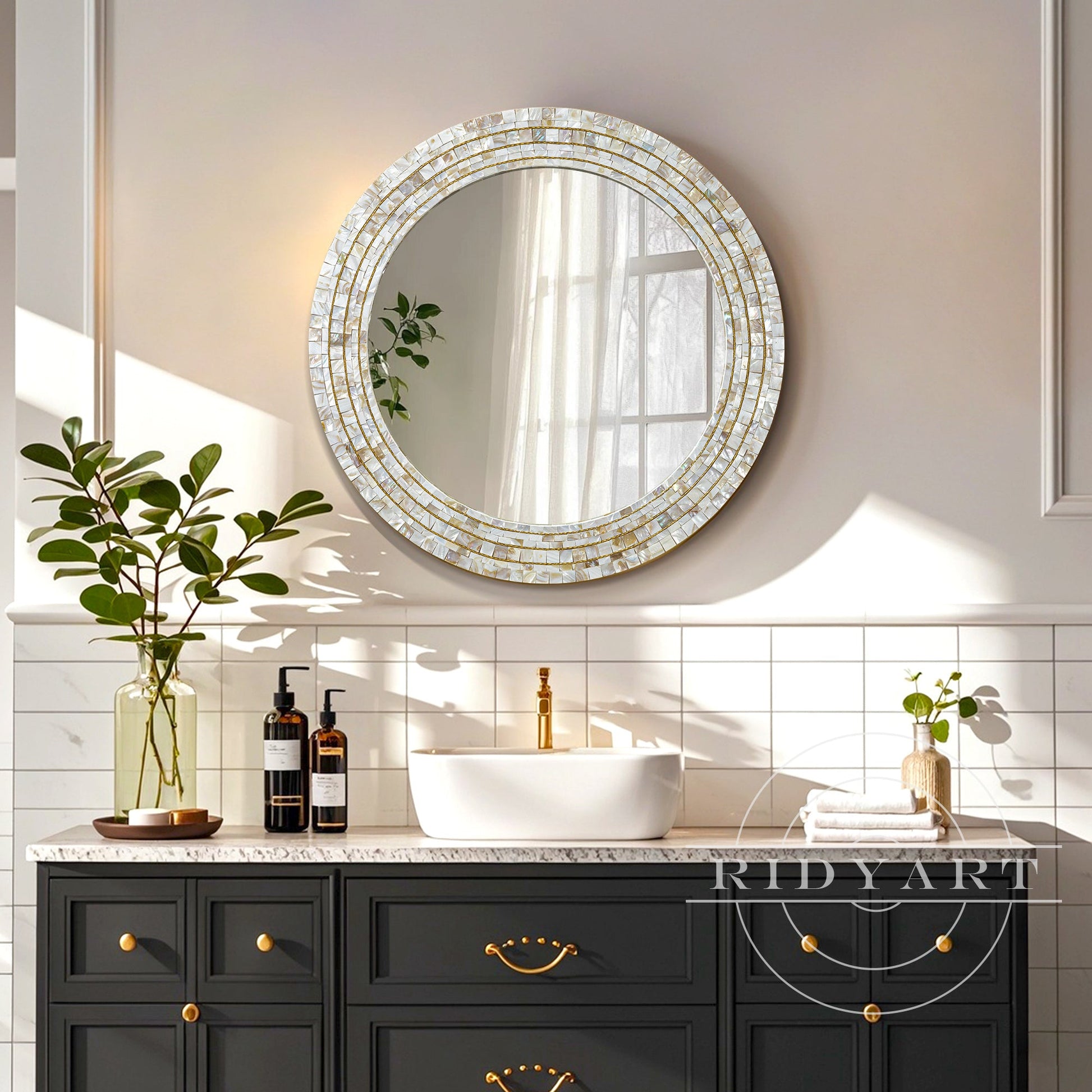 Round shells Mirror decor_03
