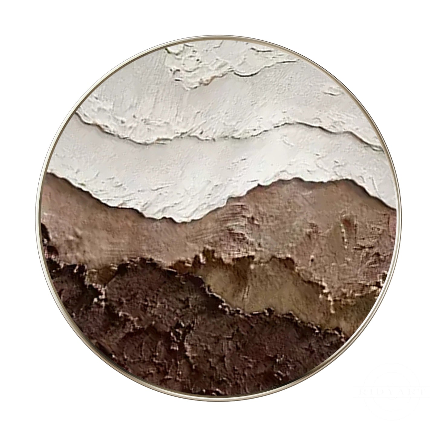 Earth Tone Brown 3D Textured Ocean Waves Wall Art Framed