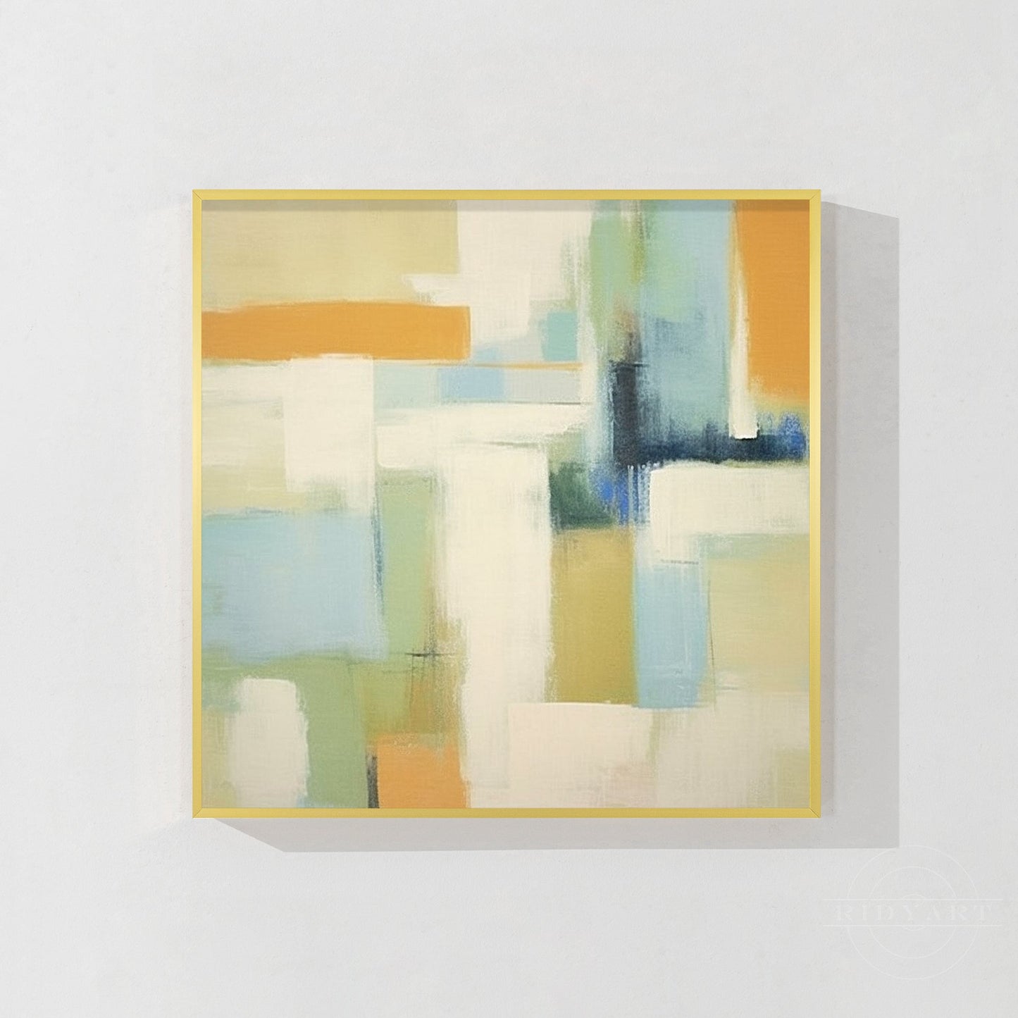 Abstract Geometric Beige Warm-toned Painting Square Canvas