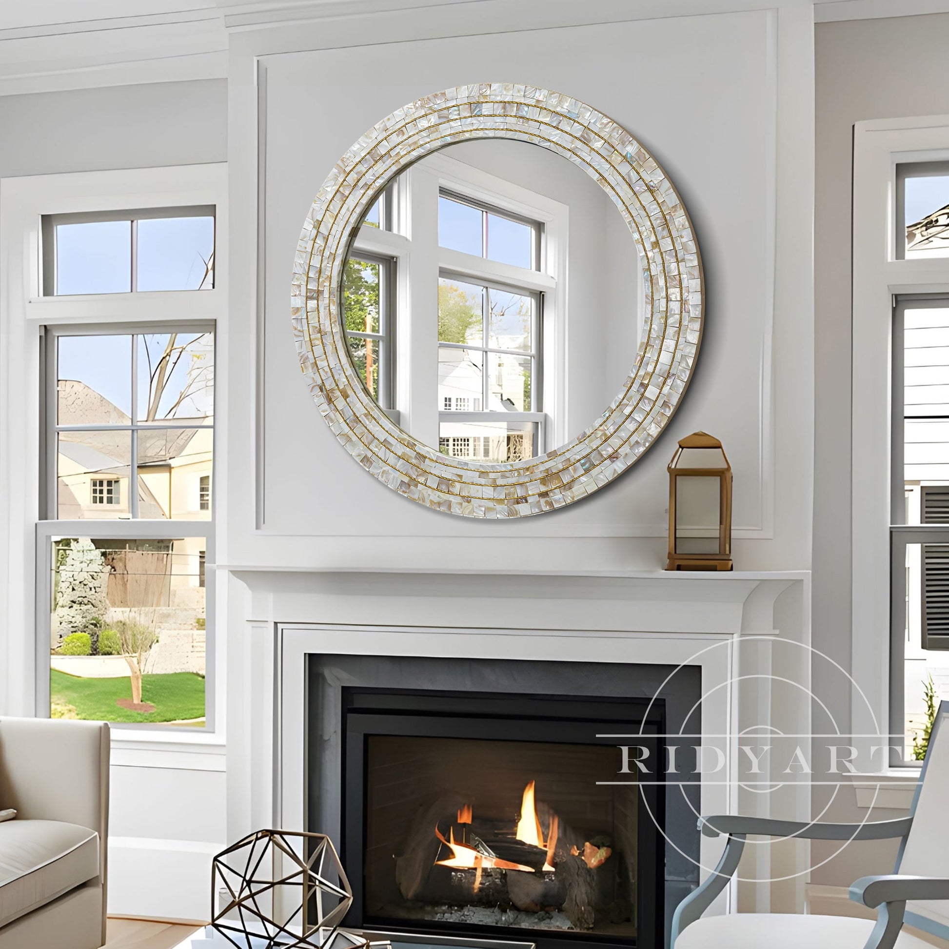 Round shells Mirror decor_03