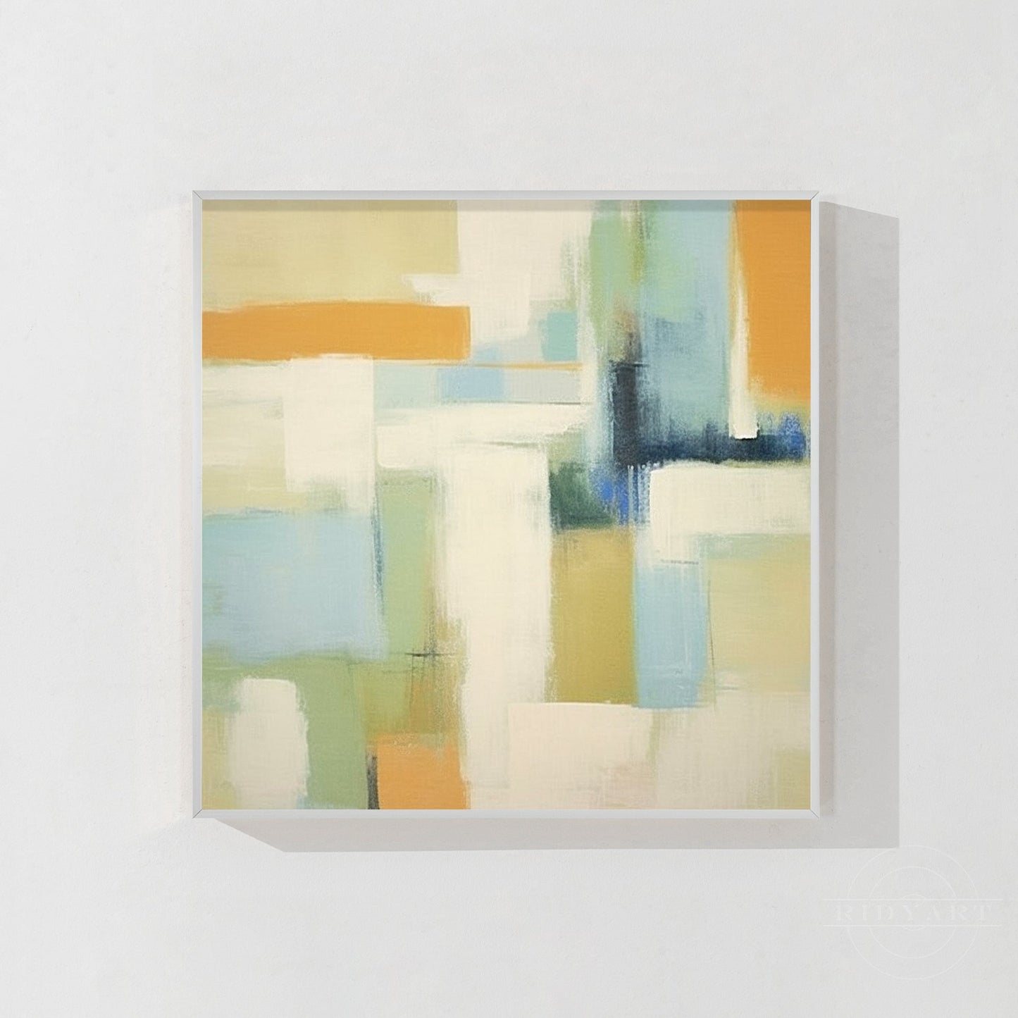 Abstract Geometric Beige Warm-toned Painting Square Canvas