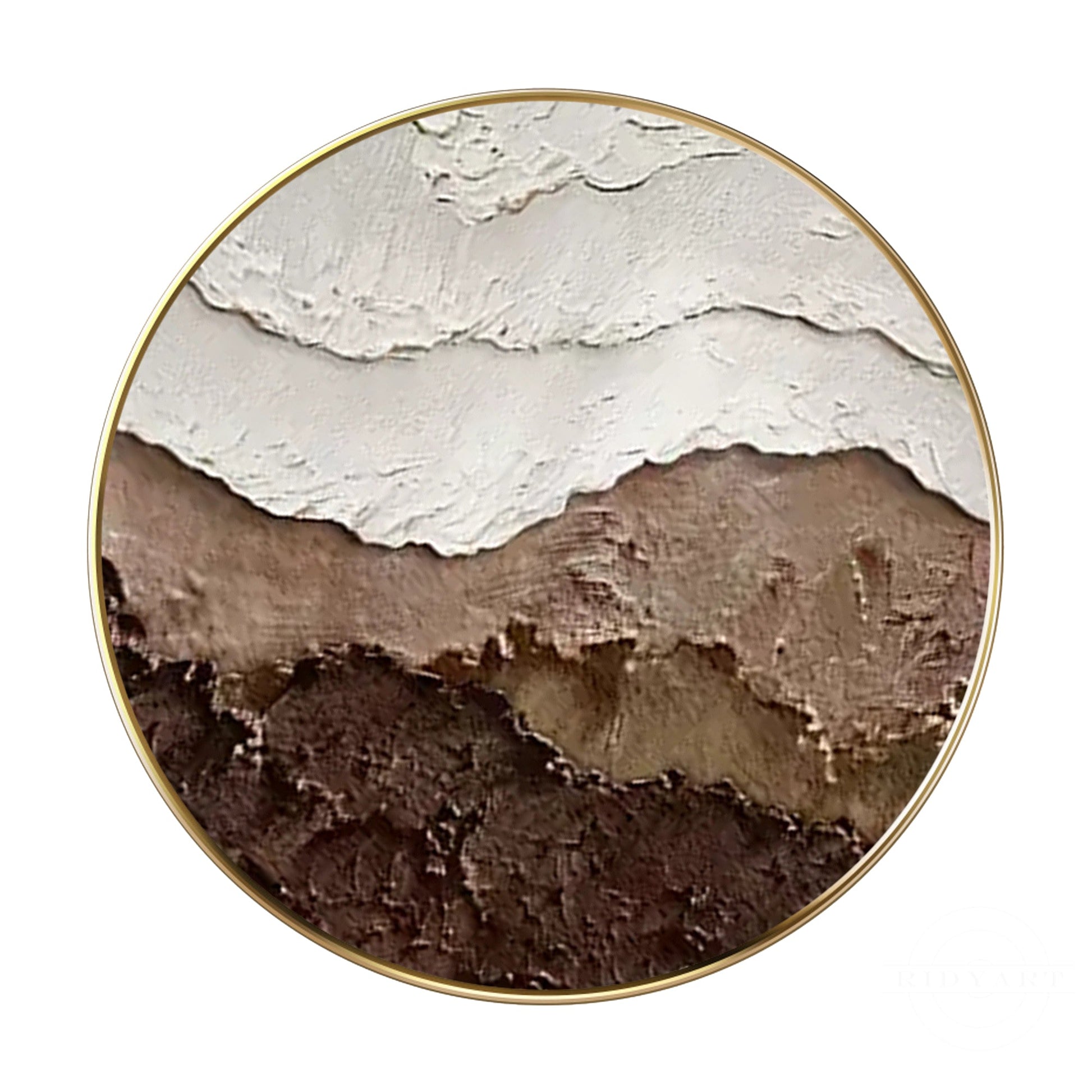 Earth Tone Brown 3D Textured Ocean Waves Wall Art Framed