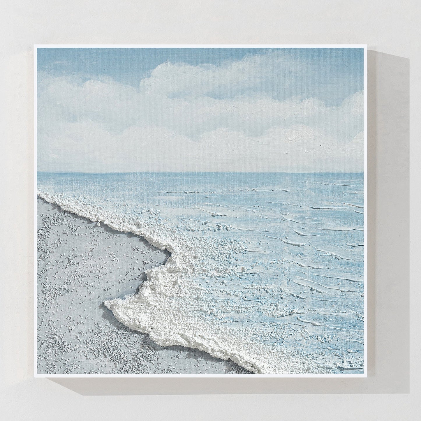 White Beach Sea Oil Painting Square Art