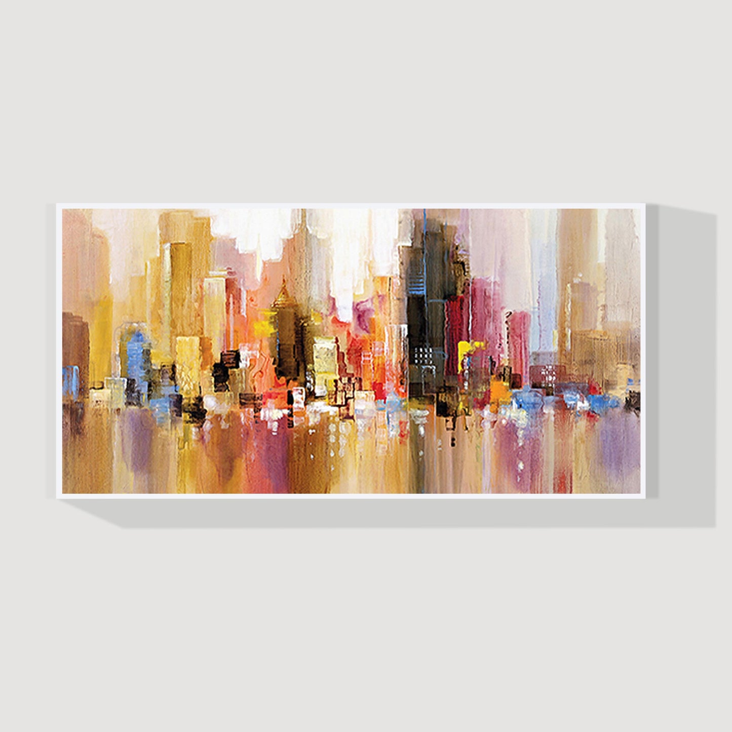 Abstract Cityscape Paintings On Canvas Original City Streets Artwork