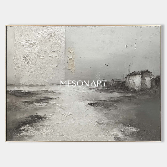 3D Grey Abstract Art Canvas For Sale Grey Minimalist Texture Painting