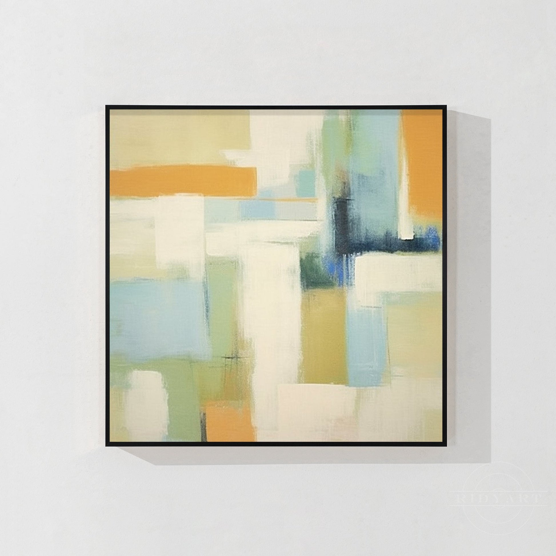 Abstract Geometric Beige Warm-toned Painting Square Canvas