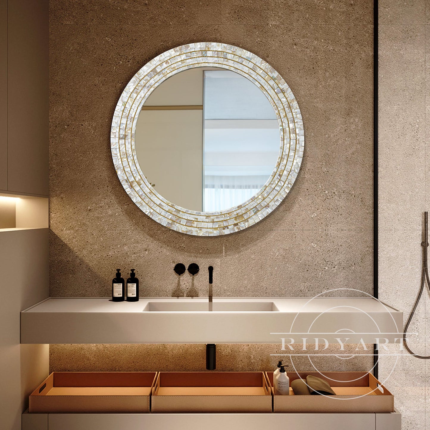 Round shells Mirror decor_03
