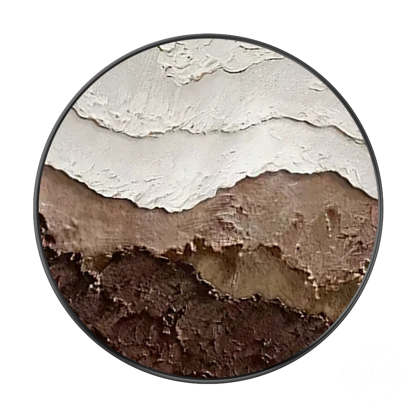 Earth Tone Brown 3D Textured Ocean Waves Wall Art Framed