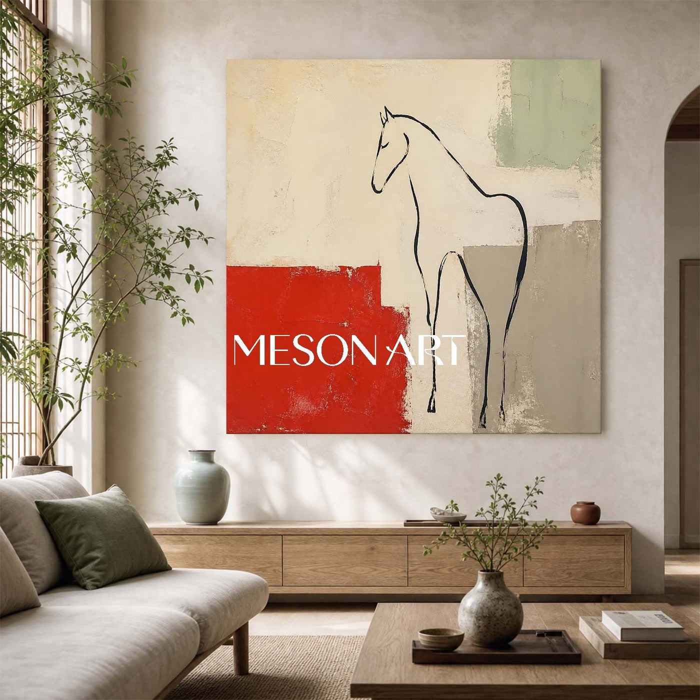 Equine Silhouette In Red #MA252