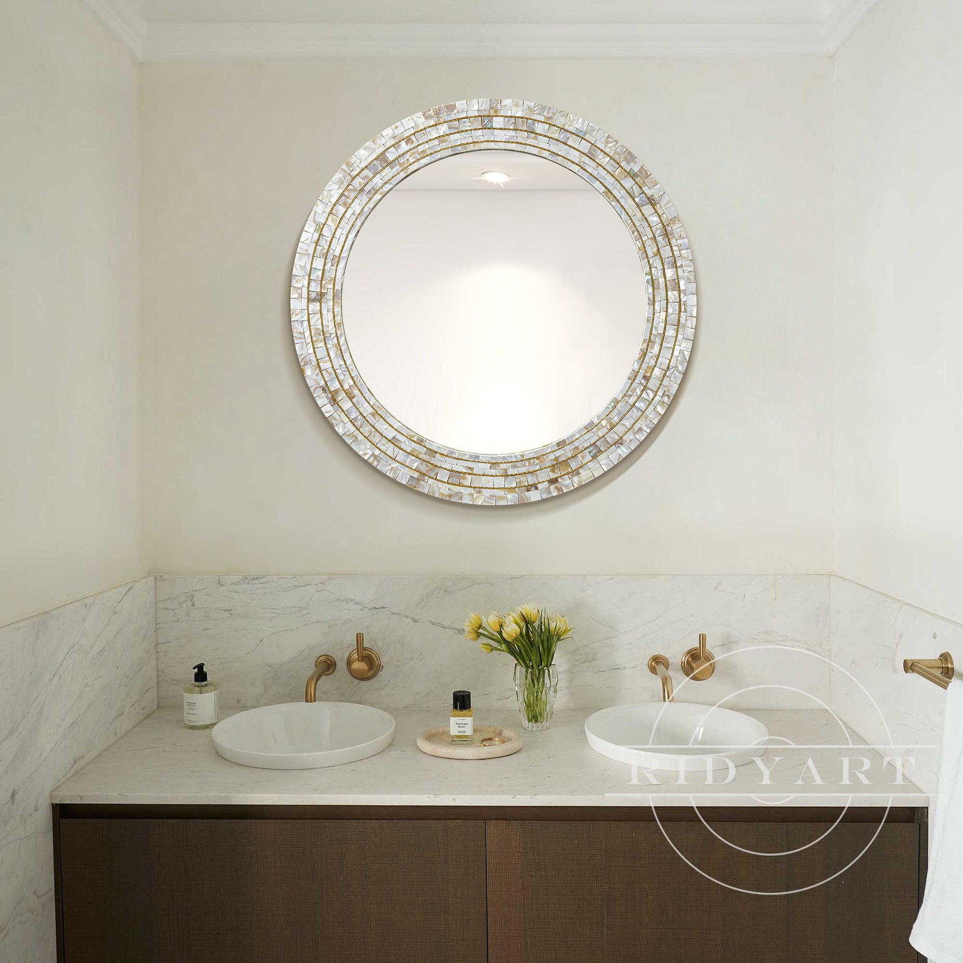Round shells Mirror decor_03