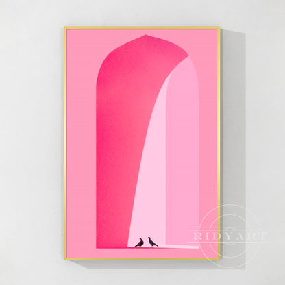 Hot pink Arch wall art