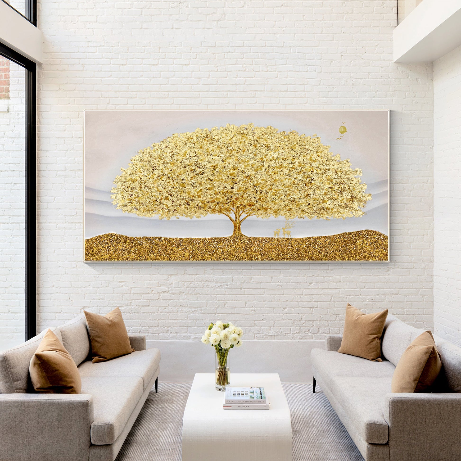 Gold Tree Painting horizontal wall art