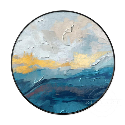 Round Gold Blue wall art