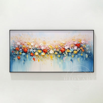 Colorful Abstract Flower Painting - 3D Large Wall Art Decor