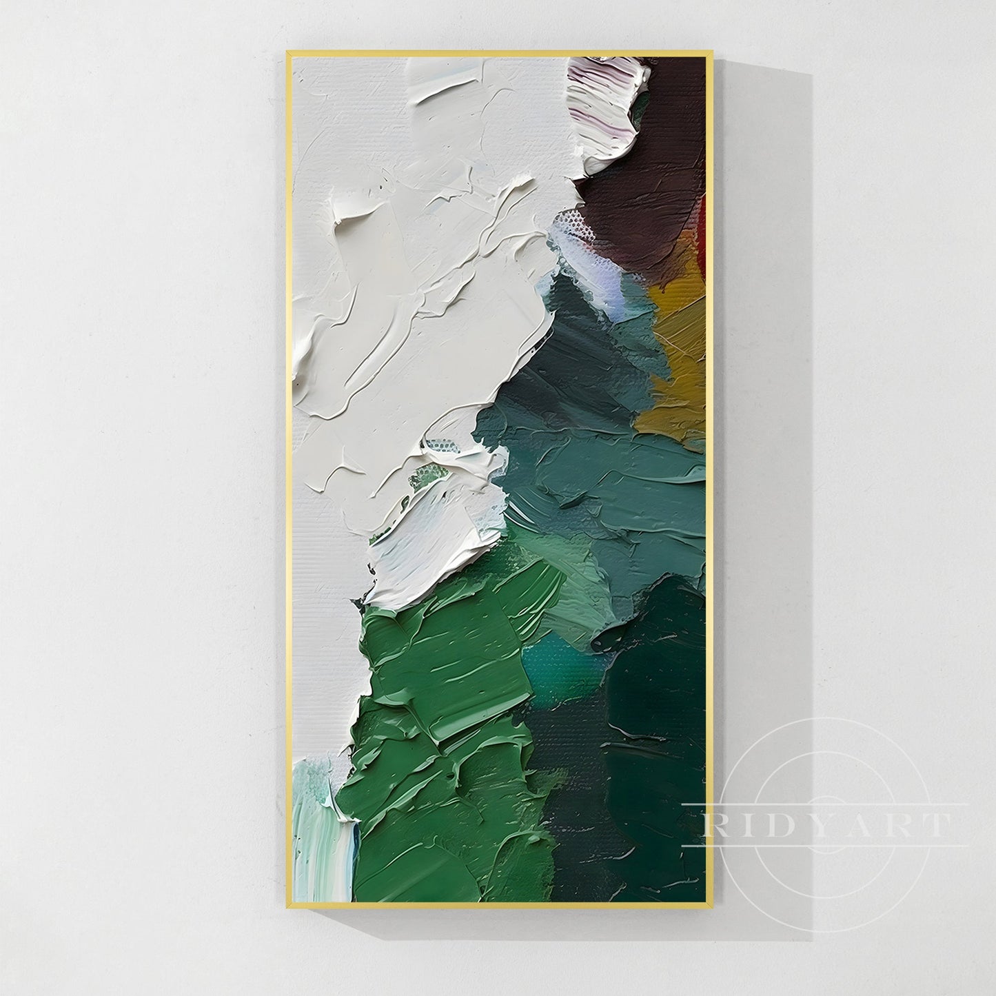 Green abstract wall art-1
