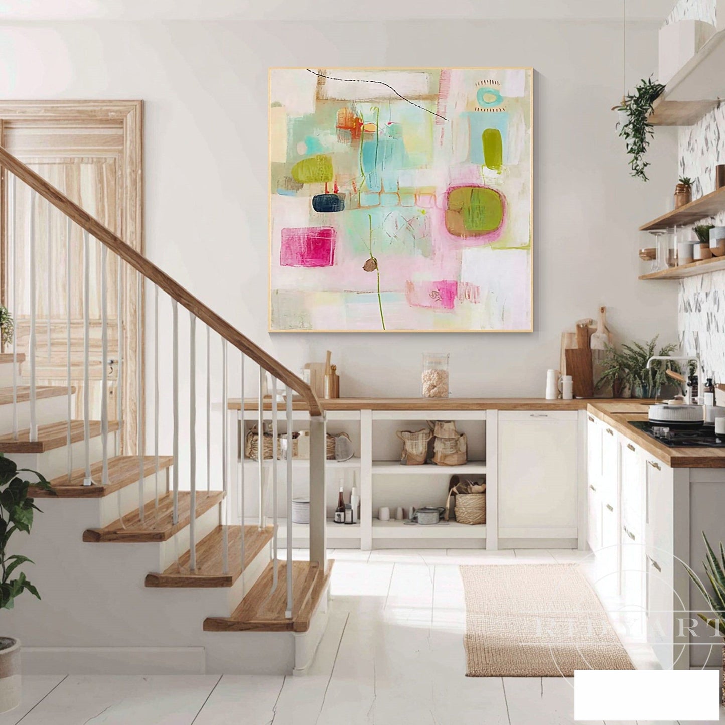 Pink Abstract wall art 7artA840