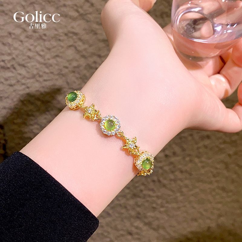 Green Zircon Flower Bracelet