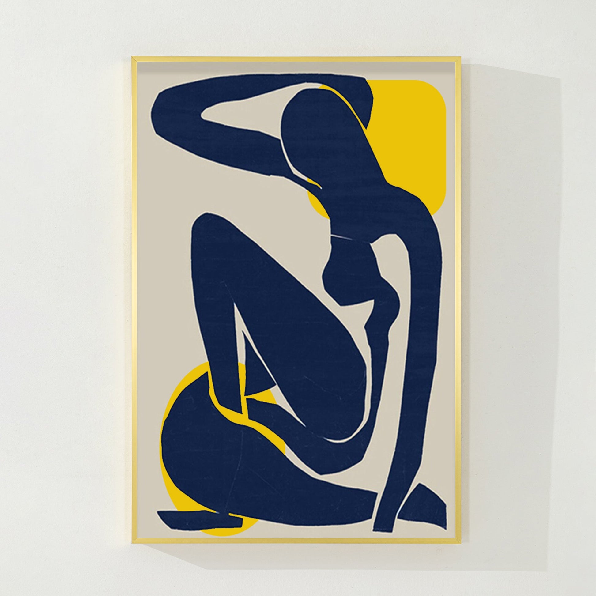 Navy Blue Abstract Woman Wall Art