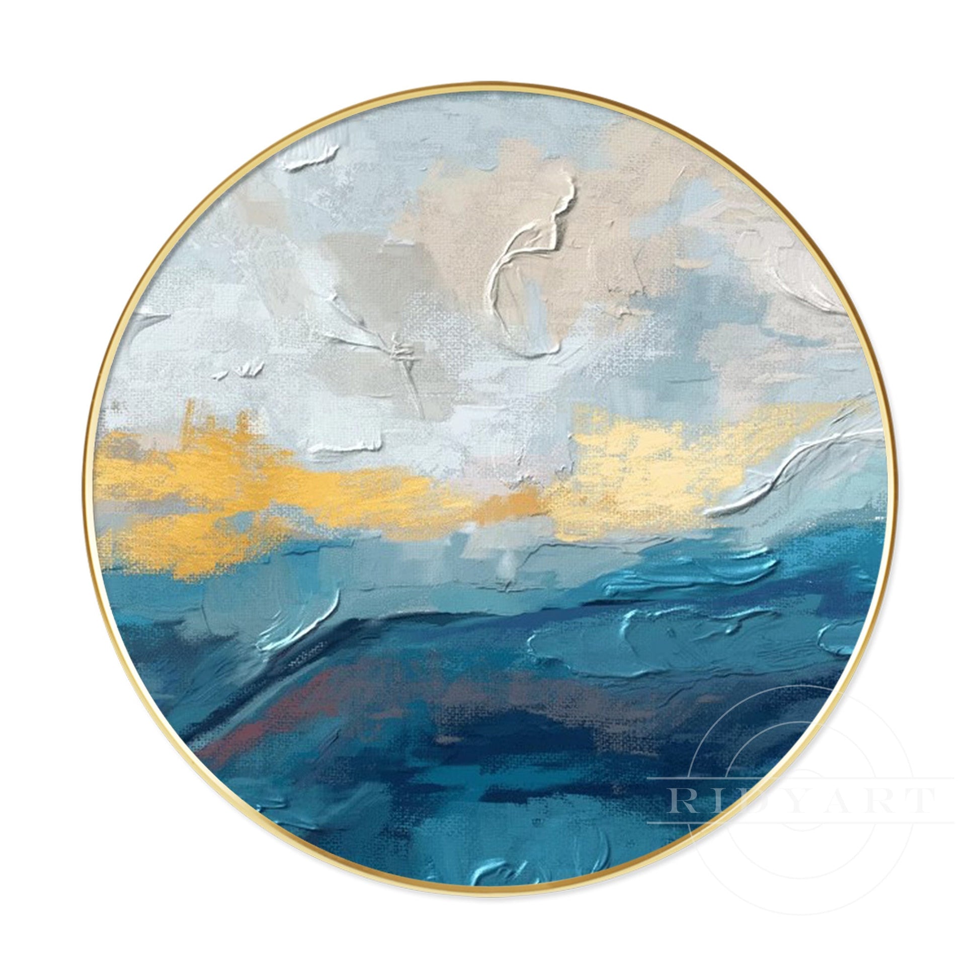 Round Gold Blue wall art