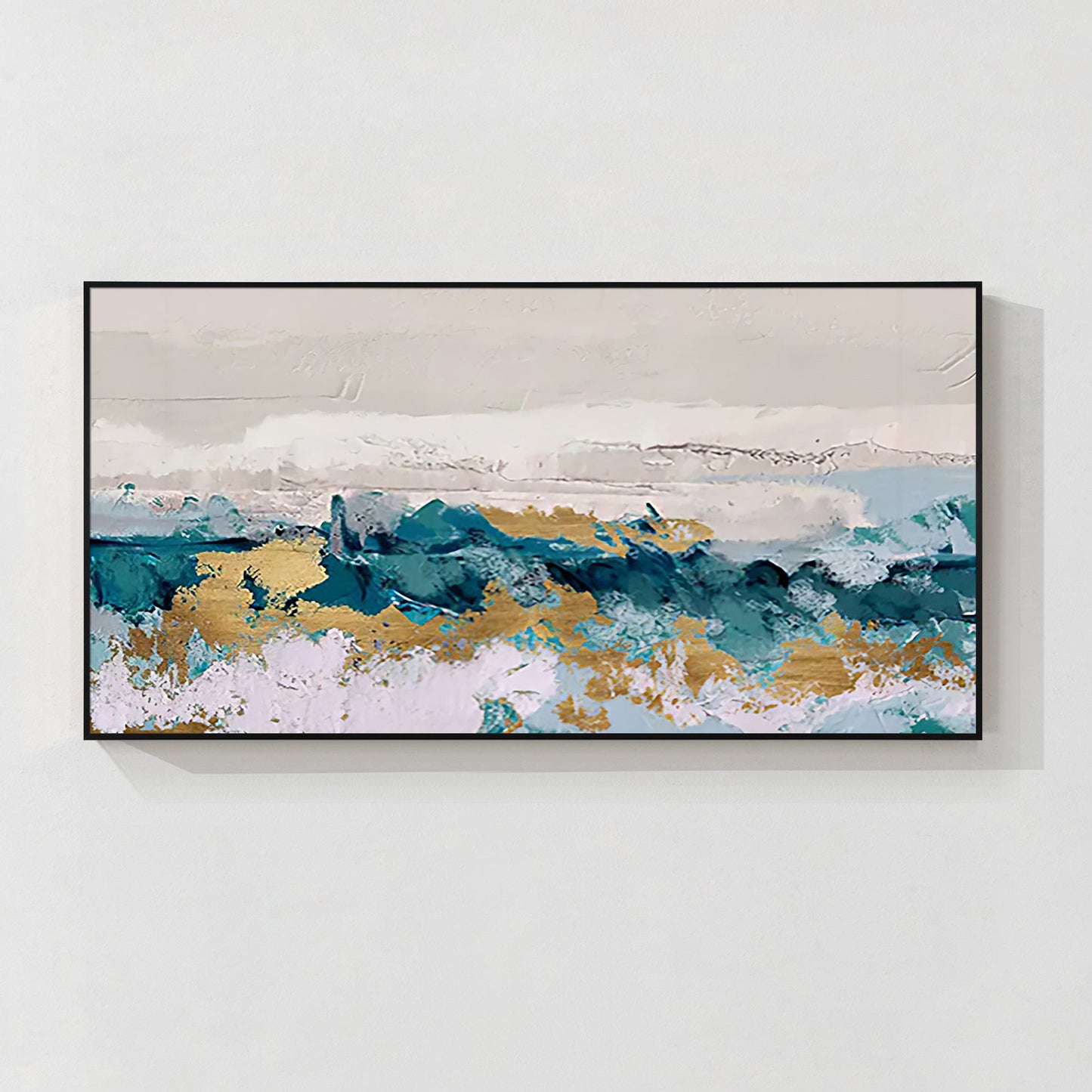 Turquoise Gold Abstract art