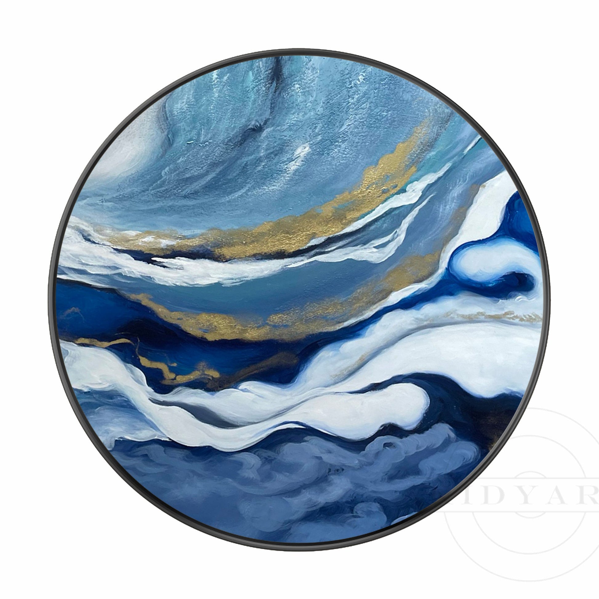 Navy Gold Abstract Art