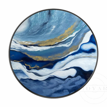 Navy Gold Abstract Art