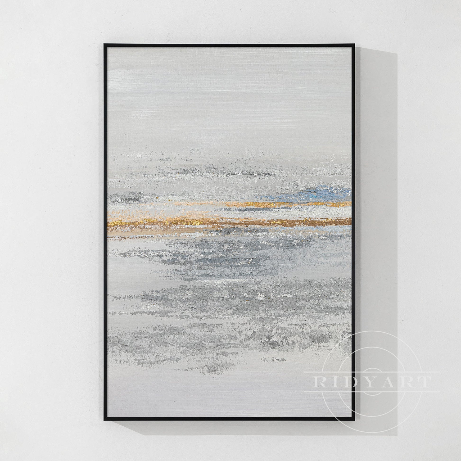 Gray and gold wall art