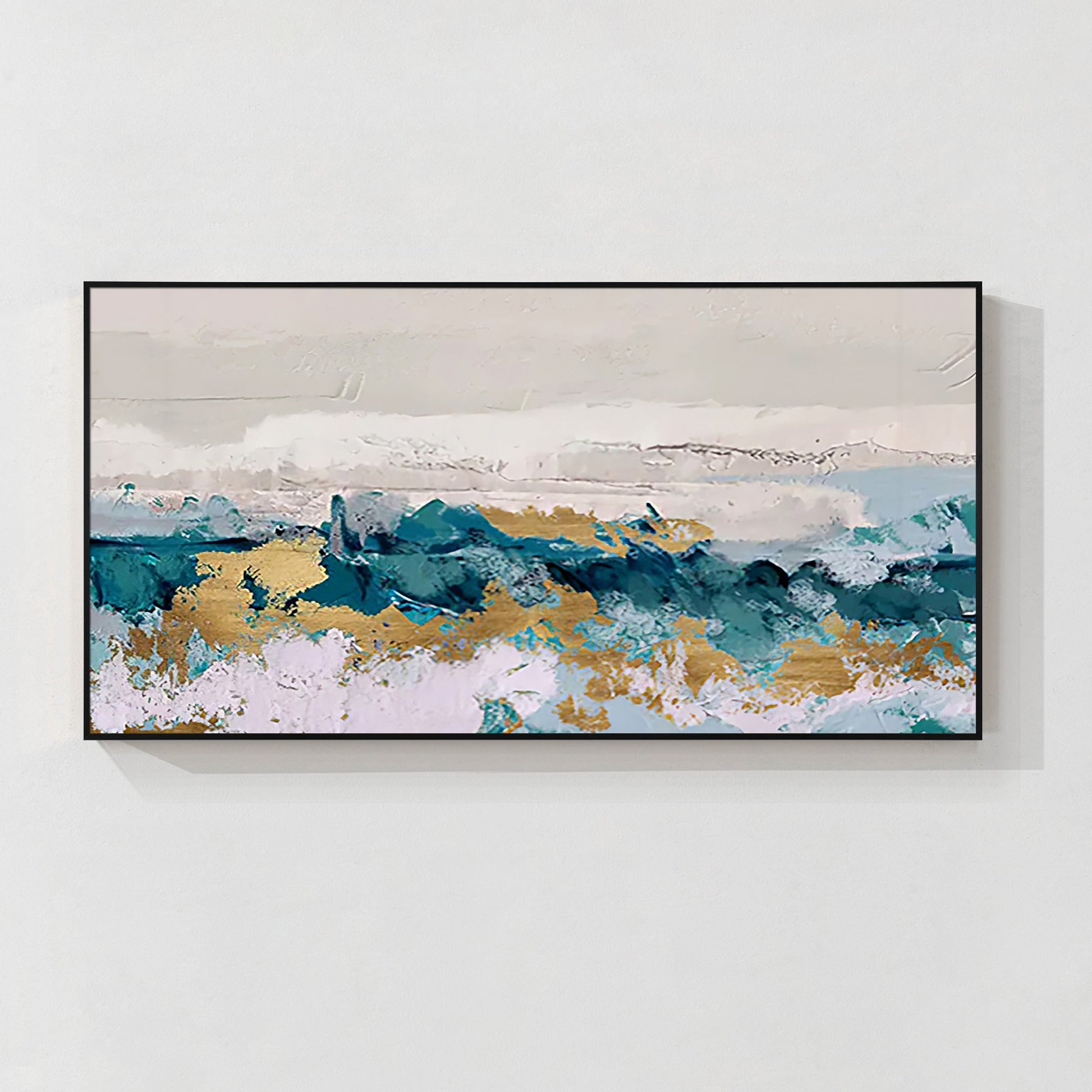Turquoise Gold Abstract art